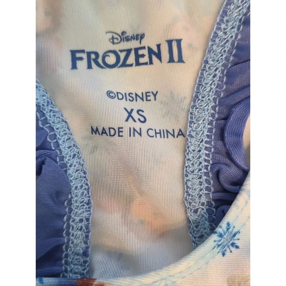 Frozen Swimsuit 3 Piece Set Girl's XS 4 5 Rash Guard Tankini Elsa Anna Disney